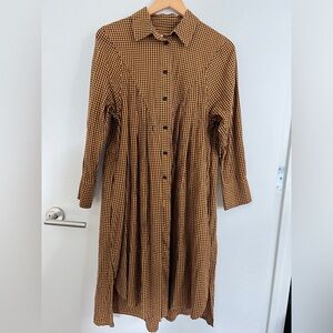 TOAST shirt dress women ginger UK8 100% cotton